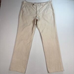 Spier & Mackay Premium Cotton Chino Pants Mens 36x32 Cream Contemporary Straight